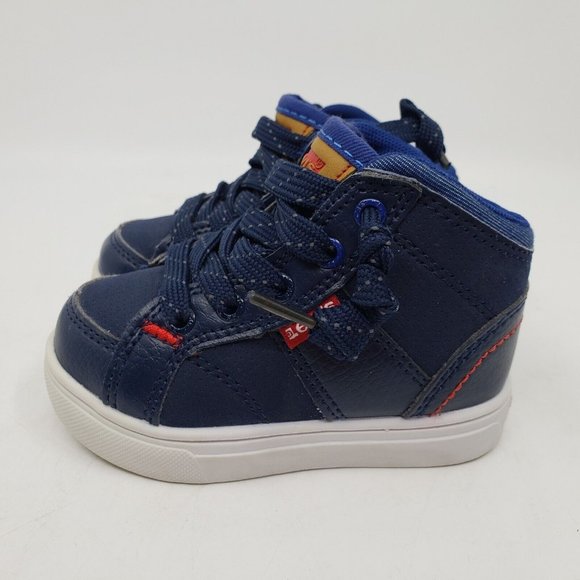 Levis High Top Sneakers Navy Blue for Baby Infant US Shoe Size 5 - Picture 7 of 11